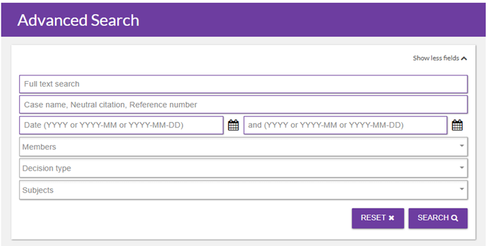 Overview of the Advanced Search Tool